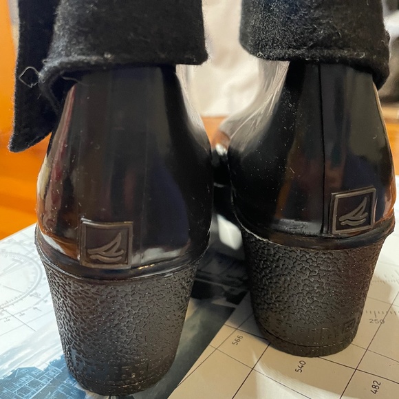 Sperry Top Sider Sadie Low Waterproof Black Rubber Boot Size 9M - Picture 6 of 10